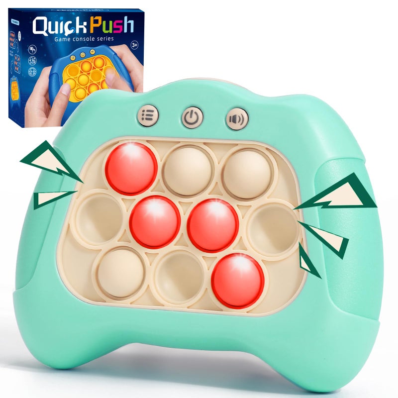 AOTIBO Fast Push Machine Light Up Fidget Toys for Kids Adults Handheld Game for Kids 312 Quick Push Bubble Stress Toy Sensory Toys Travel Games Xmas Birthday Gifts for Boys Girls Green - Image 3