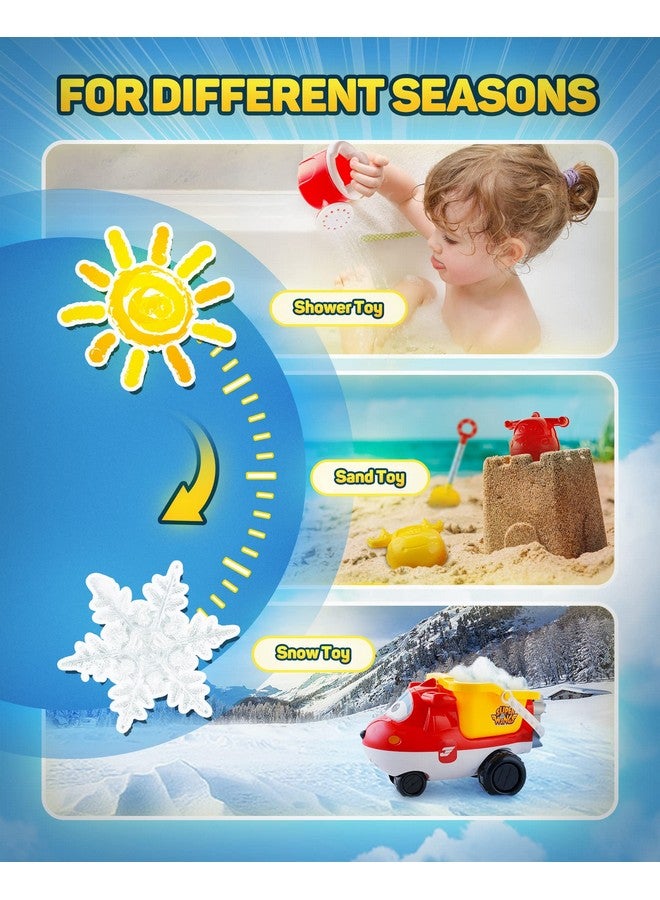 SUPER WINGS Beach Toys Sand Toys - Super Wings Toys Playset - Beach Toys for Kids Age 3-5 - Sandbox Toys 6 Pieces Including Shovel, Rake, Watering Can, Sand Trucks Set and 2 Sand Molds - Image 5