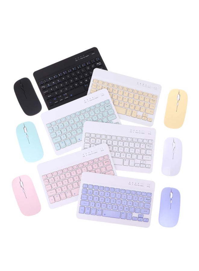 Bluetooth Keyboard For IPad Tablet PC Wonderful Control Keyboard Mobile Phone Wireless Bluetooth Keyboard Mouse Suit Factory-Color:7inch Keyboard + Single-mode Battery Mouse-Product Type:Black - Image 1