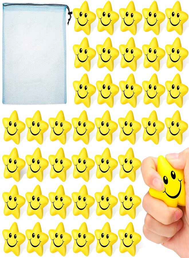 جيريفي، 60 قطعة من كرات تخفيف التوتر على شكل وجه مبتسم على شكل نجمة، مجموعة كبيرة للأطفال، كرات صغيرة من الفوم المبتسم، ألعاب لتخفيف التوتر، هدايا للتبادل في الفصول الدراسية، جوائز الفصل الدراسي، مكافآت الكرنفال المدرسي، هدايا الحفلات، مواد مالئة - Image 1