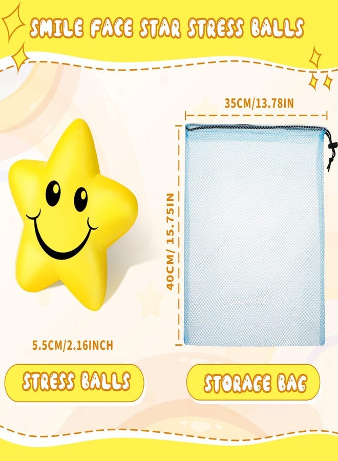 جيريفي، 60 قطعة من كرات تخفيف التوتر على شكل وجه مبتسم على شكل نجمة، مجموعة كبيرة للأطفال، كرات صغيرة من الفوم المبتسم، ألعاب لتخفيف التوتر، هدايا للتبادل في الفصول الدراسية، جوائز الفصل الدراسي، مكافآت الكرنفال المدرسي، هدايا الحفلات، مواد مالئة - Image 3
