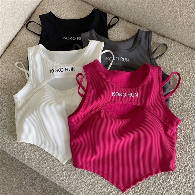 Women's Cutout Camisole Top with Built-in Pads - Image 2