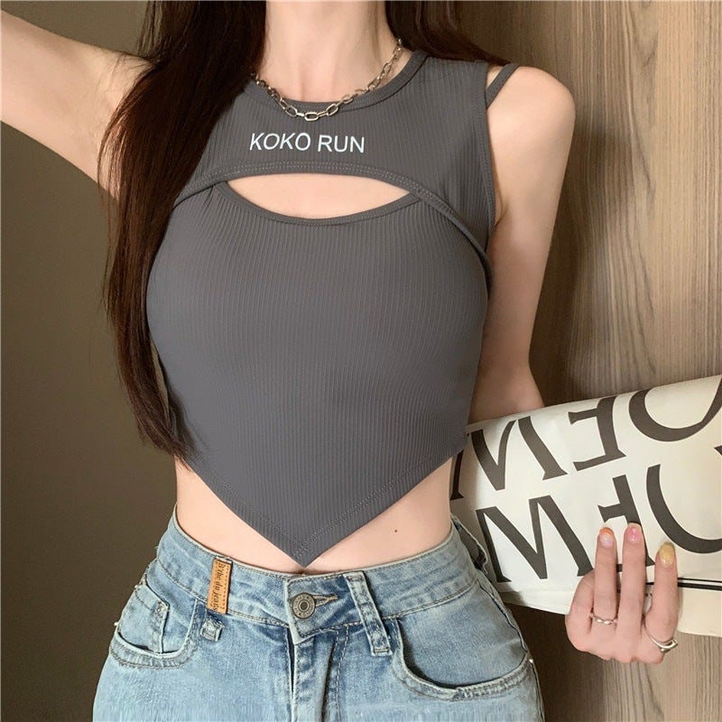 Women's Cutout Camisole Top with Built-in Pads - Image 4