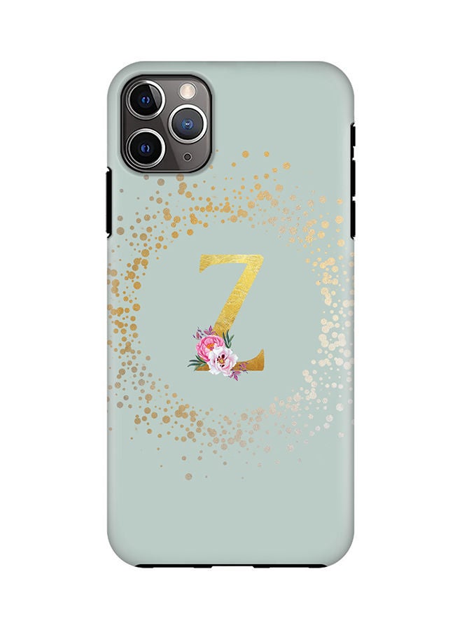 Stylizedd Monogram Tough Series for Apple iPhone 11 Pro Max Custom Initials Floral Pattern Tough Pro Dual Layer hybrid PC inner TPU protection Alphabet- Z (Light Green) - Image 1
