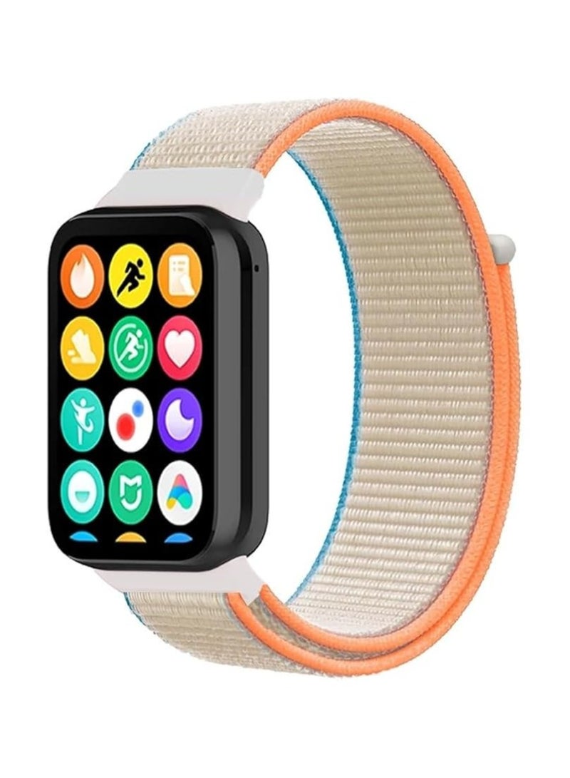 Breathable Watch Strap Sport for Redmi Watch 4/Mi Band 8 Pro, Nylon Bracelet Replacement Band for/Mi Band 9 Pro (Milky White) - Image 1