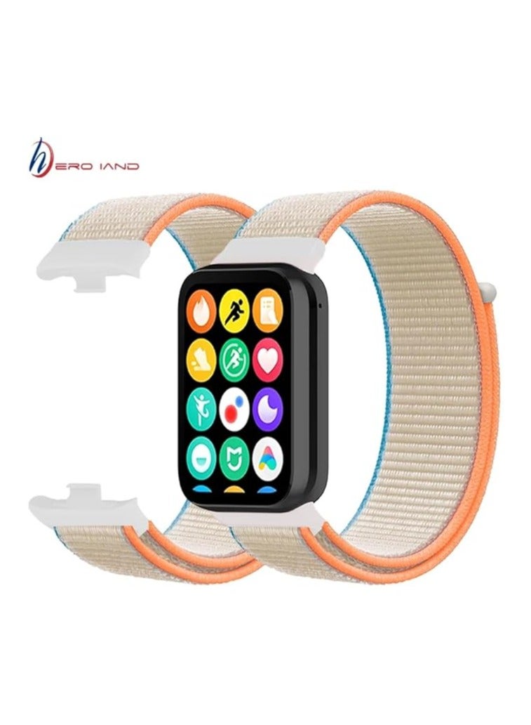 Breathable Watch Strap Sport for Redmi Watch 4/Mi Band 8 Pro, Nylon Bracelet Replacement Band for/Mi Band 9 Pro (Milky White) - Image 2