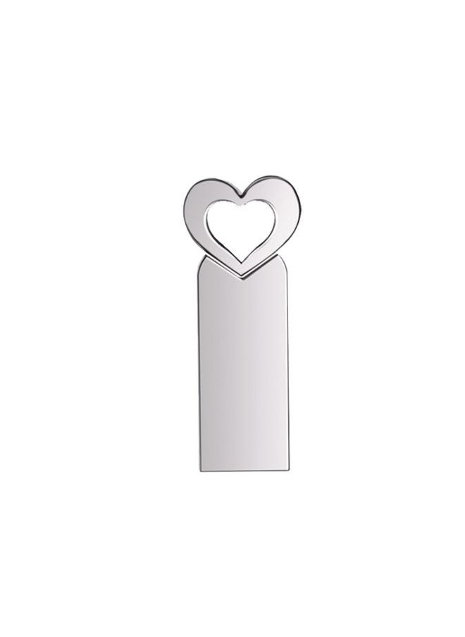 BURAQ Zshqu2 Heart-Shaped USB 2.0 High Speed Metal USB Flash Drives, Capacity: 64GB(White)  - Image 1