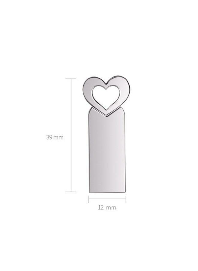 BURAQ Zshqu2 Heart-Shaped USB 2.0 High Speed Metal USB Flash Drives, Capacity: 64GB(White)  - Image 3