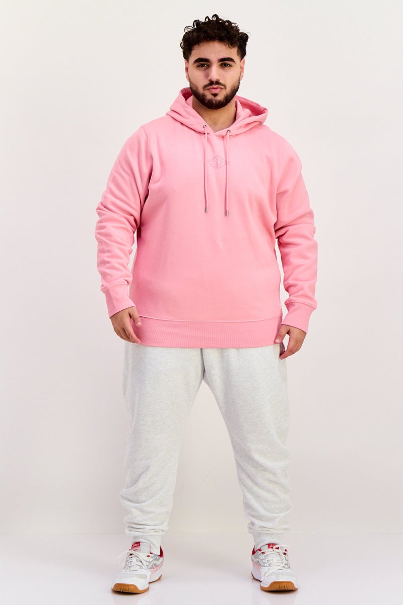 ESPRIT Men Hooded Brand Logo Long Sleeves Sweatshirt, Pink - Image 4