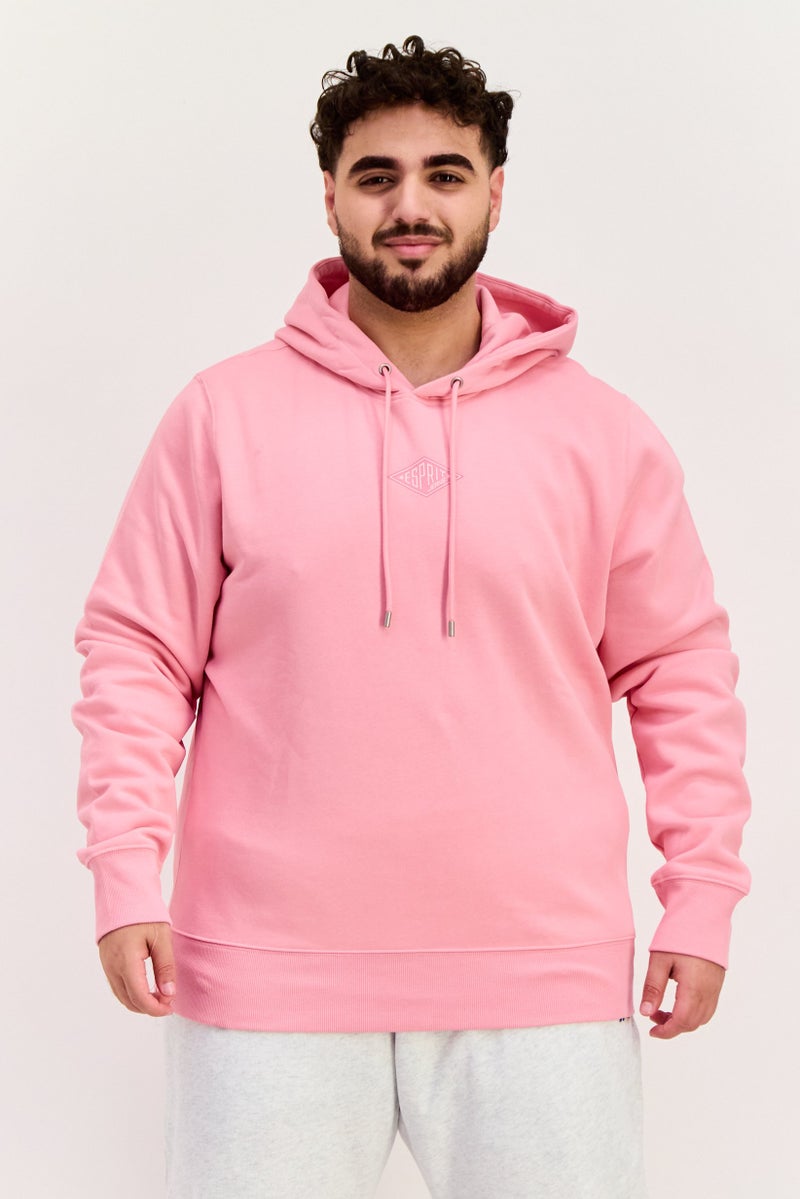 ESPRIT Men Hooded Brand Logo Long Sleeves Sweatshirt, Pink - Image 1