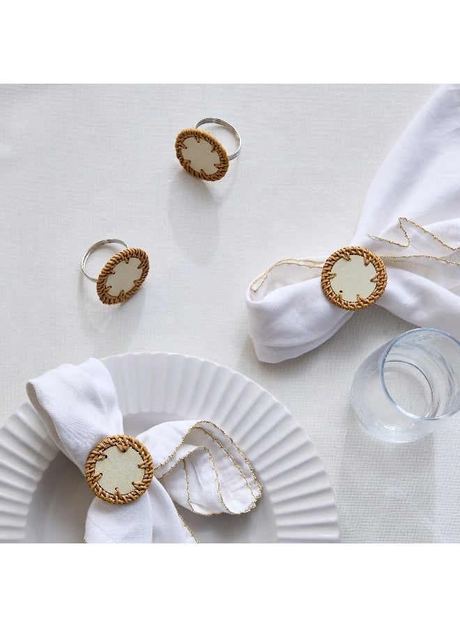 Home Box Wooden Napkin Ring Set - Natural Color for Home - Image 1