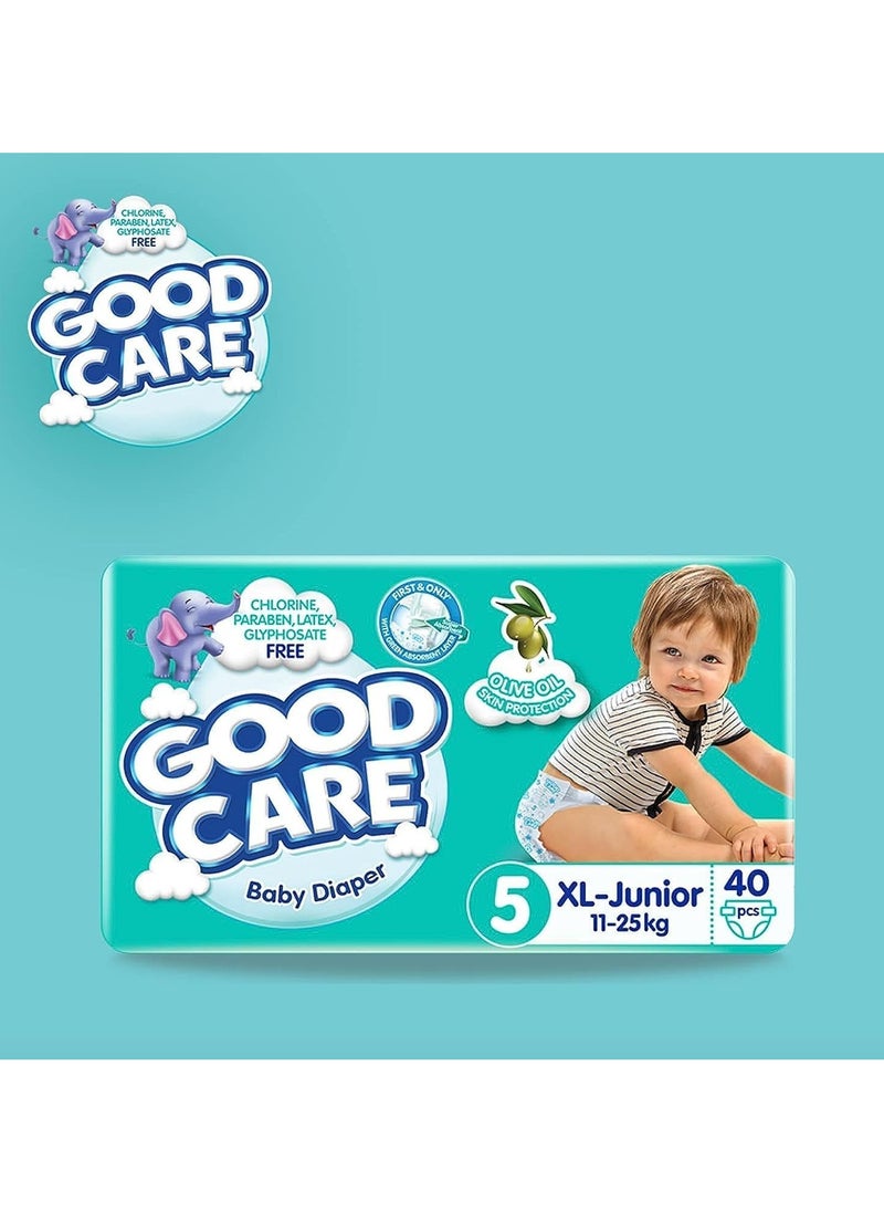 GOOD CARE Good Care Baby Diapers - Twin Pack - Junior Size 5 - 40 Pieces  - Image 1