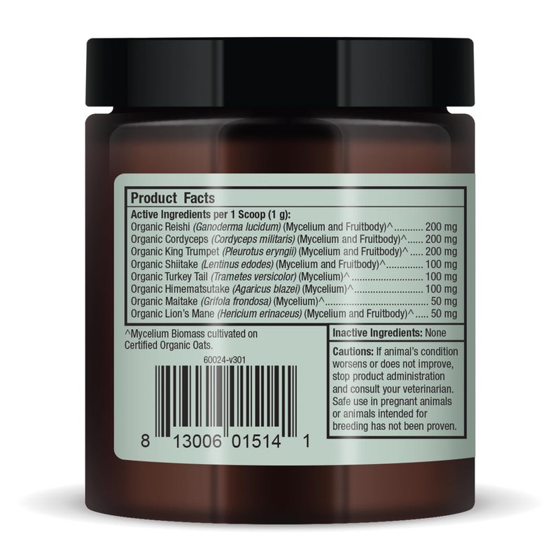 Dr. Mercola Bark & Whiskers Organic Fermented Mushroom Blend - Cat & Dog Supplement - Supports Digestive & Immune Health - Free from Additives, Filler & Gluten - 2.11 oz. (60 Scoops) - Image 3