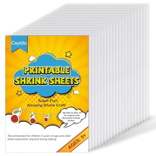 Csyidio 20 Pieces Printable Shrink Plastic Sheets, Shrink Films Papers for Mother's Day, Thanksgiving, Christmas Presents, Kids Creative Craft Projects, 11.6 x 8.2 inches - Image 1