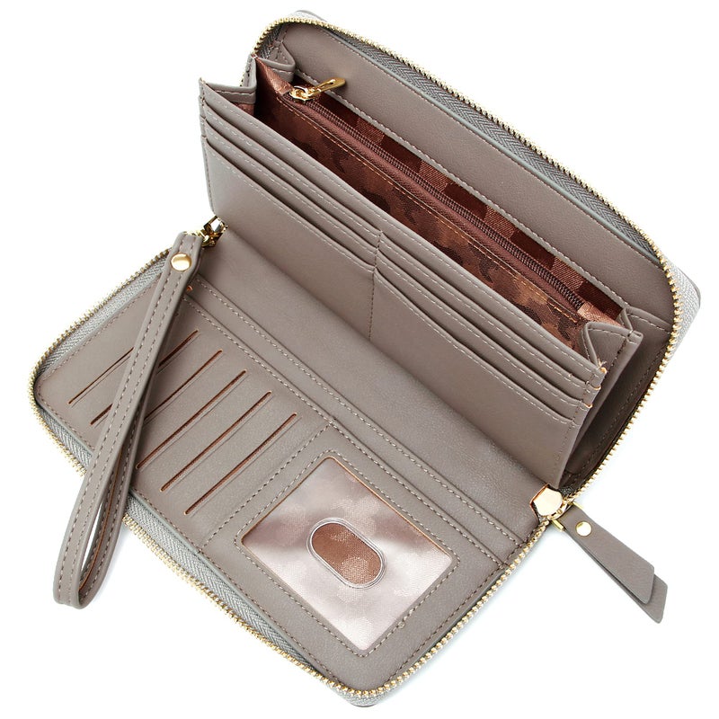 GEEAD Wallets for Women Large Capacity PU Leather Credit Card Holder Clutch Wristlet Wallet - Image 2