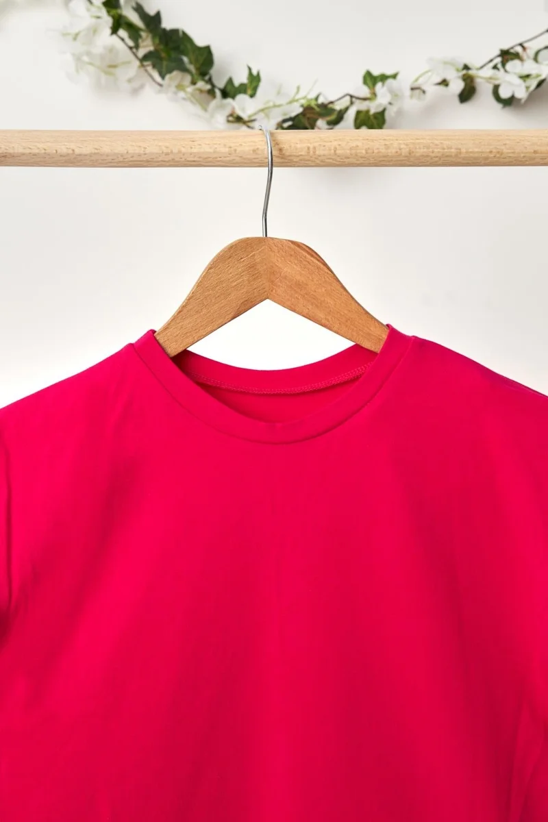 بيبيجيز Fuchsia Girl's Short Sleeve Crew Neck Anti-Sweat, Comfortable Cotton Combed Cotton T-Shirt
