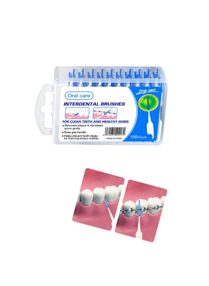 OASIS-TH - Interdental Brushes - Soft Bristled Dental Picks for Plaque Removal & Gum Health - Safe for Braces & Dental Devices150 Counts - Image 1