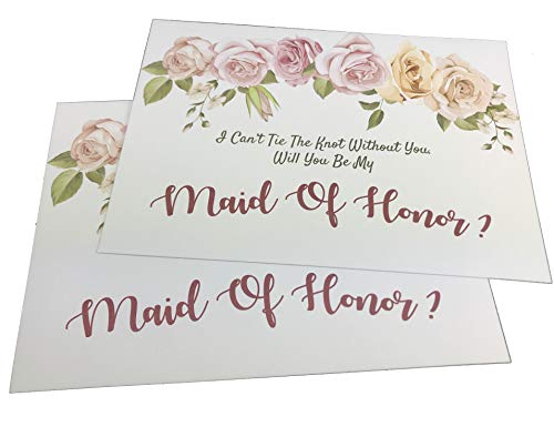 QualityVibe Will You Be My Bridesmaid 16 Cards With Matching Size White Envelopes For 10 Bridesmaids, 2 Matron of Honor, 2 Maid of Honor & 2 Flower Girls Card For Bride To help Tie the know. (Rose Pink) - Image 3