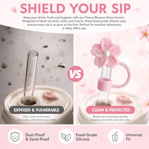BTYHAOS Silicone Straw Caps for 10mm Tumblers | Reusable Dust-Proof Straw Toppers Compatible with Stanley 30oz & 40oz Tumbler (pink 3pack) - Image 4