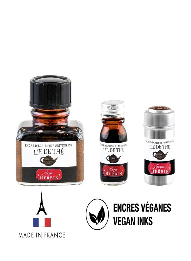 Jacques Herbin 13044T- 30ml Bottle of Ink for Fountain Pens and Rollerball Pens - Lie de The - Image 5