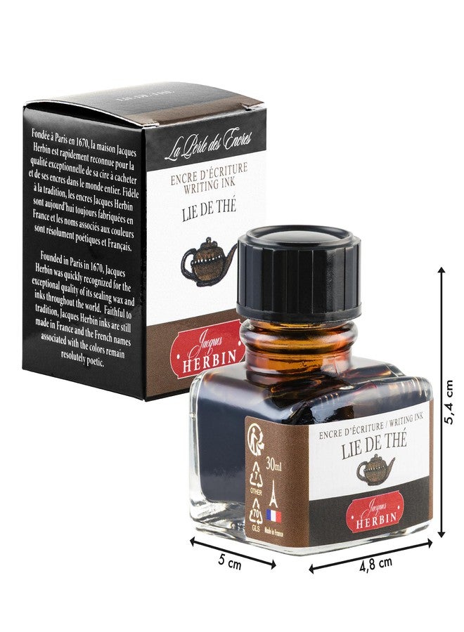 Jacques Herbin 13044T- 30ml Bottle of Ink for Fountain Pens and Rollerball Pens - Lie de The - Image 2