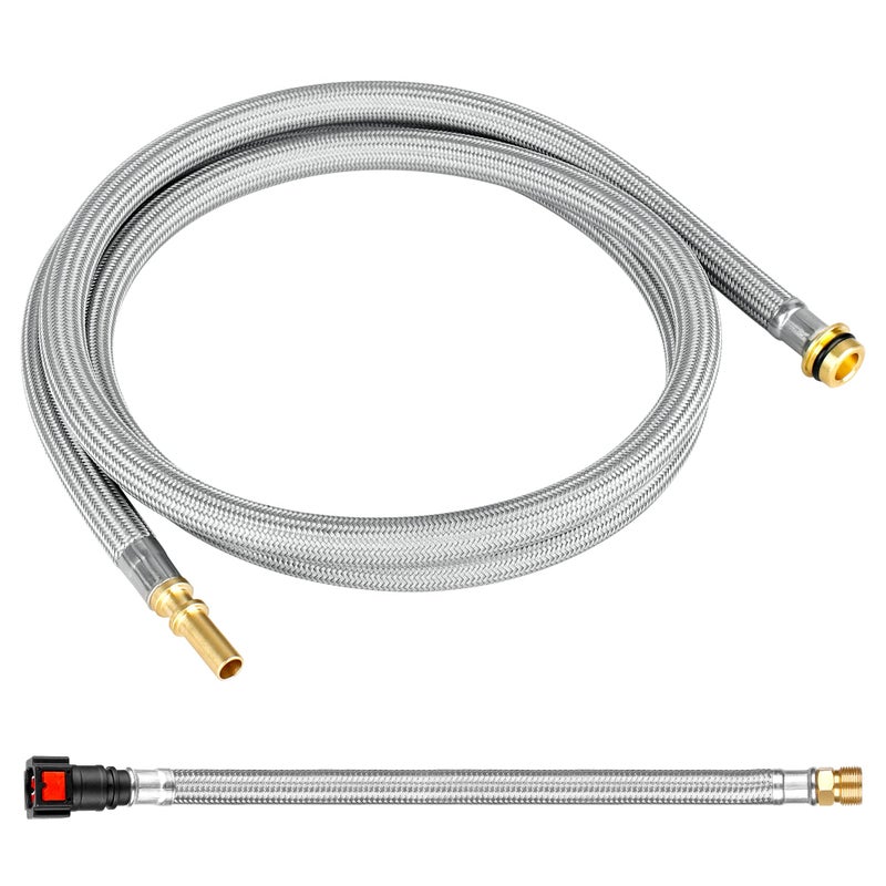 Ophjerg 88624000 Pullout Hose Combo Kit for Hansgrohe Kitchen Faucets Spray Hoses Replacement Part 95507000 9550600059inch Length Pulldown Spray Hose with Brass Connectors and 105Inch QuickConnector - Image 2