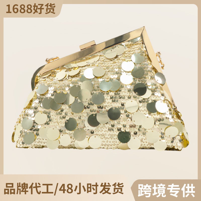 New High-Grade Sequined Evening Bag Ladies Ladies Handbag All-Match Dress Evening Bag - Image 2