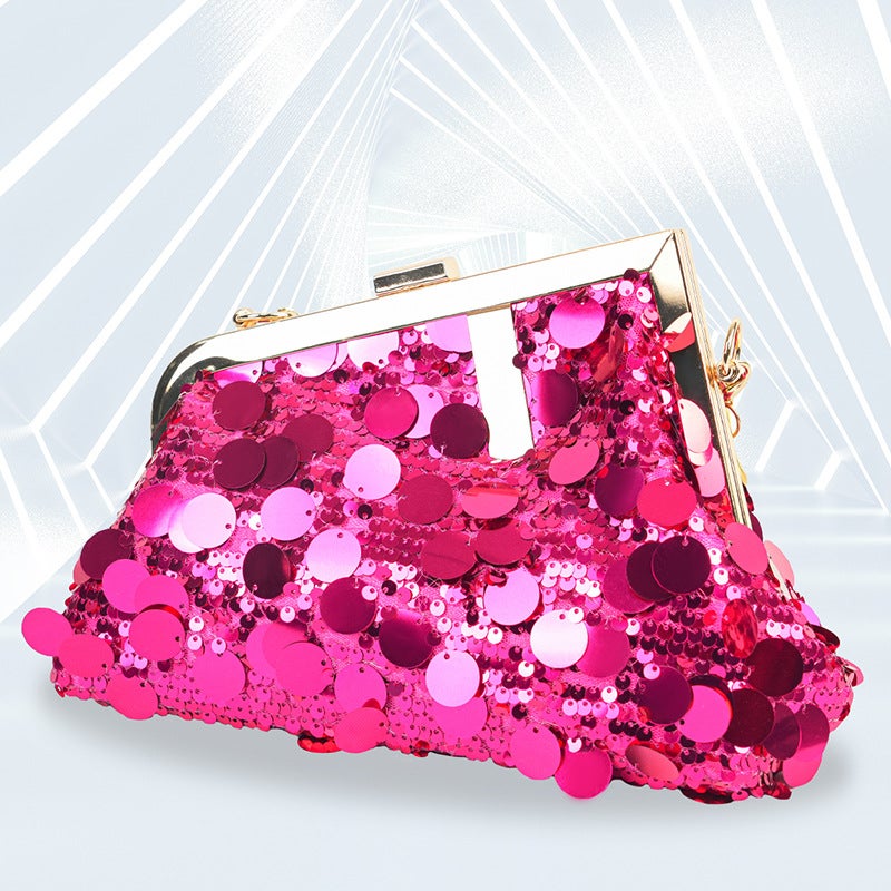 New High-Grade Sequined Evening Bag Ladies Ladies Handbag All-Match Dress Evening Bag - Image 4