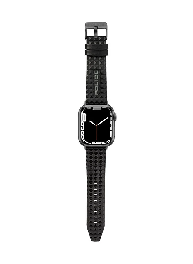 بوليس Pyramid Black Leather Watch Straps
