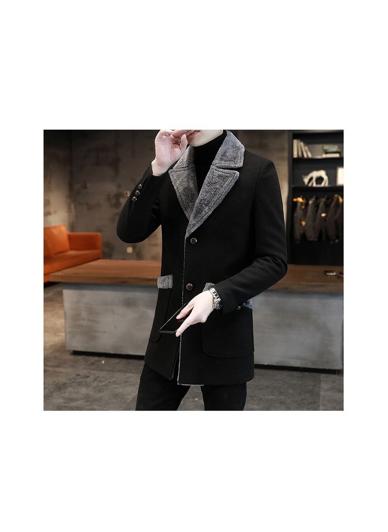 Loquat Squality  Breasted Long Coat Men Black  - Image 1