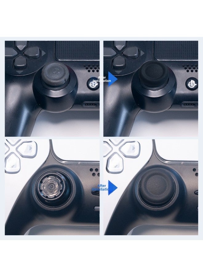 عام غطاء استبدال غطاء الروك Ajitomo PS5 بمقبض رفيع ورأس الفطر الأصلي غطاء استبدال الروك PS4 - لون المنتج: غطاء استبدال الروك لجهاز PS5 - أسود وأبيض (عبوة من 8 قطع) - Image 3