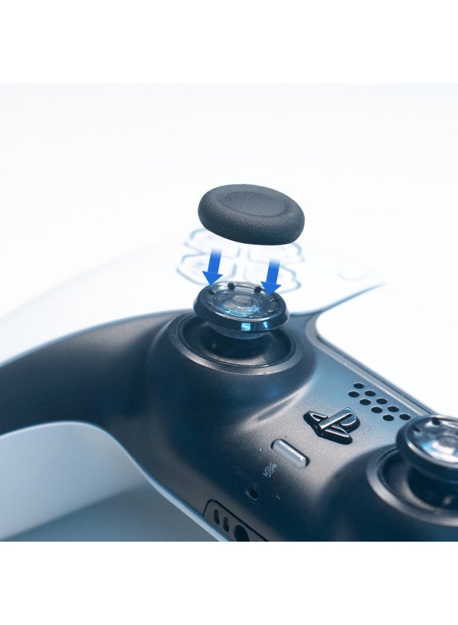 عام غطاء استبدال غطاء الروك Ajitomo PS5 بمقبض رفيع ورأس الفطر الأصلي غطاء استبدال الروك PS4 - لون المنتج: غطاء استبدال الروك لجهاز PS5 - أسود وأبيض (عبوة من 8 قطع) - Image 2