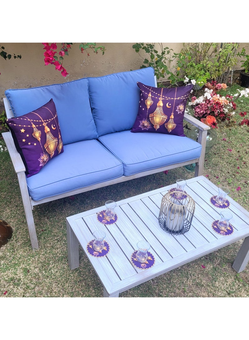 Alwan Ramadan Kareem Set of 6 Coasters and 2 Cushion Covers - Image 5