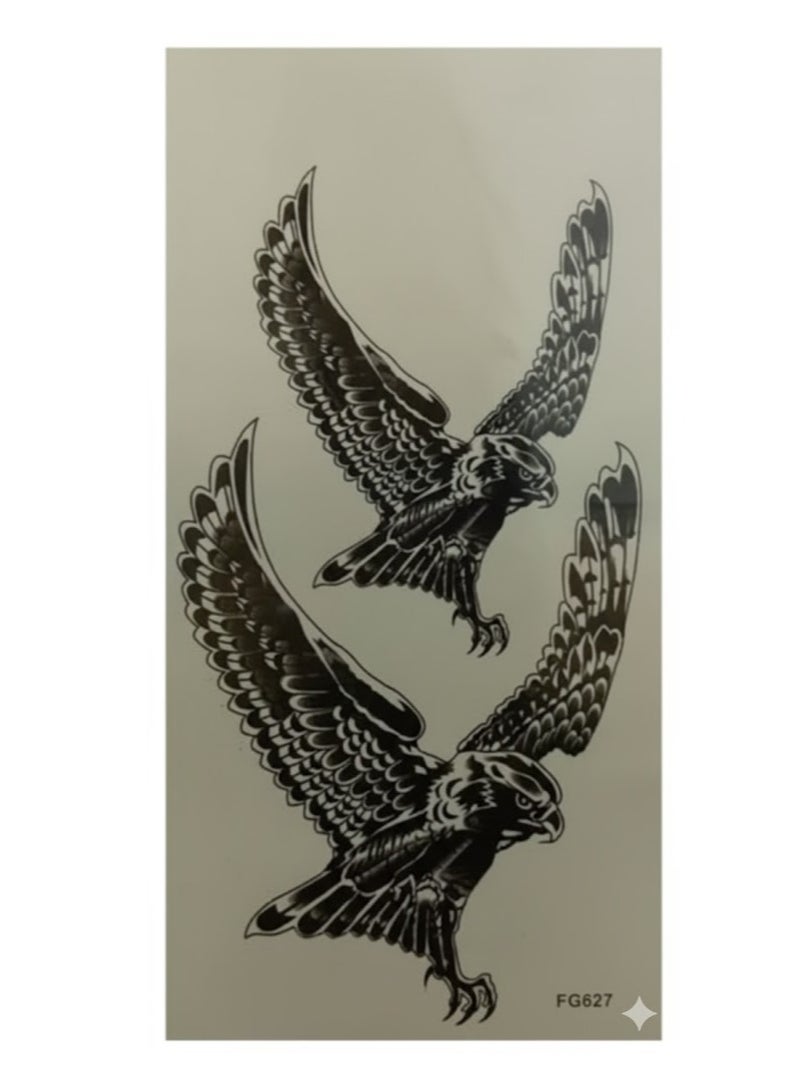 Temporary Tattoo with Double Eagle Design - Image 1