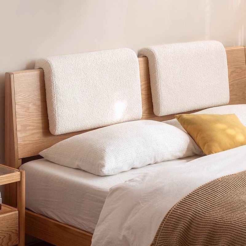 M Mute Touch 2PCS Dorm Bed Hanging Wood Headboard Back Cushion Pillow with Removable Berber Fleece Cover Upholstery Reading Cushions for Bedroom Ivory