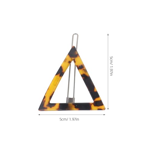 Lurrose 4 Pieces Tortoise Hair Clips Celluloid French Design Barrettes Acrylic Resin Hair Clips Geometric Hair Pins Triangular Circle Leopard Print Barrettes for Women Girls - Image 2