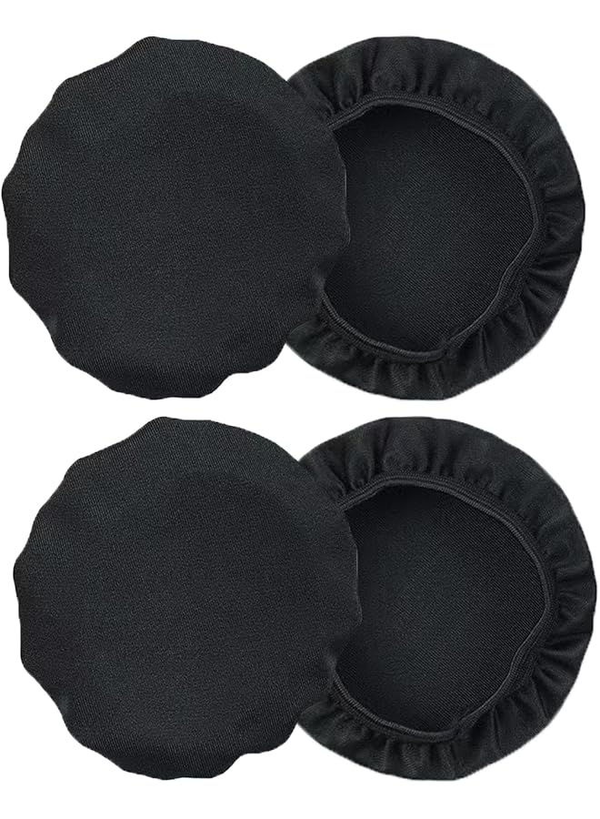 erorex Flex Fabric Headphones Ear Covers Sweat Cover Earcup Protectors For Over Ear Headset Ear Pads，Washable & Stretchable Sanitary，2 Pairs 9 10.5Cm Black - Image 4