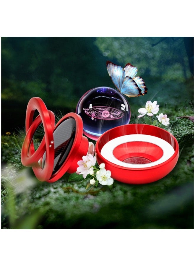 Car Air Freshener Solar Energy, Car and Home Interior Decoration Accessories Rotating Solar Powered Aromatherapy Diffuser(Red) - Image 5