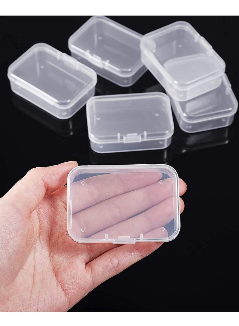 KASTWAVE 6 Pieces Mini Plastic Clear Beads Storage Containers Box for Collecting Small Items, Beads, Jewelry, Business Cards, Game Pieces, Crafts (2.52 x 1.73 x 0.79 Inch) - Image 1