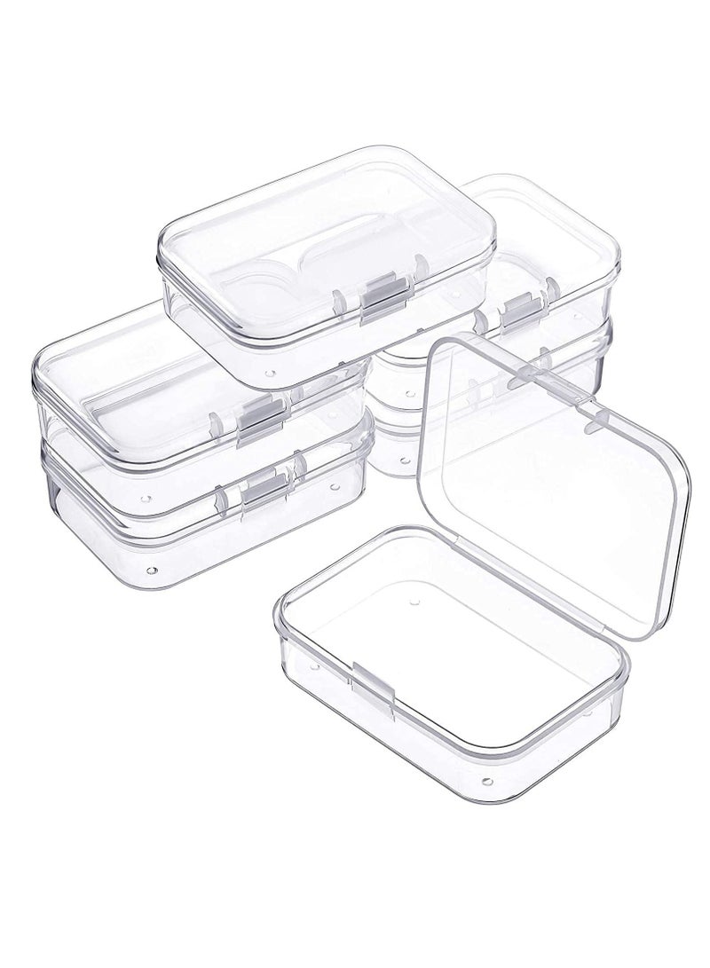 KASTWAVE 6 Pieces Mini Plastic Clear Beads Storage Containers Box for Collecting Small Items, Beads, Jewelry, Business Cards, Game Pieces, Crafts (2.52 x 1.73 x 0.79 Inch) - Image 3