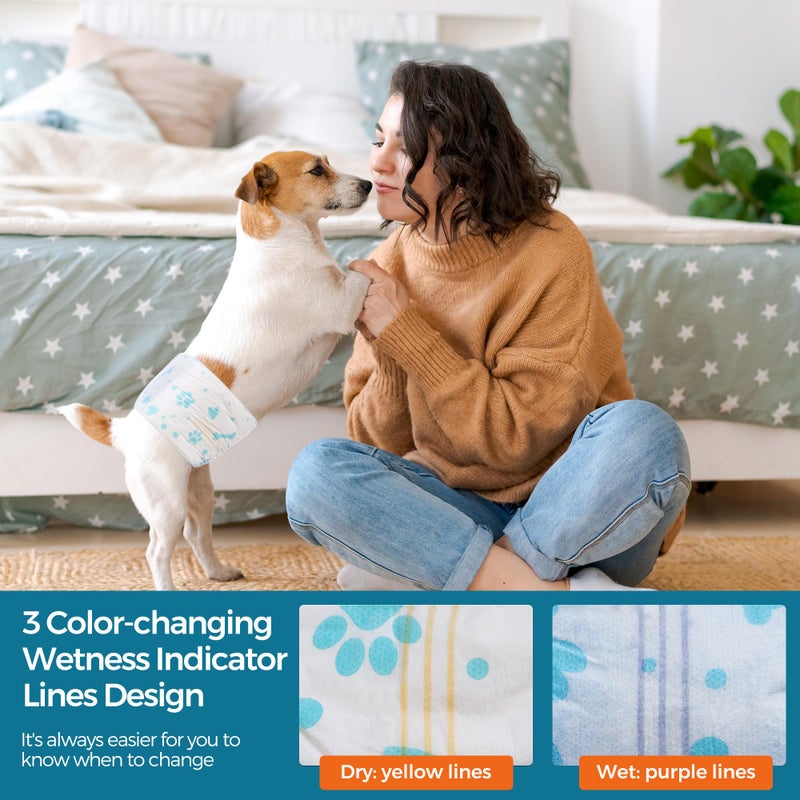 Bestle Male Dog Wrap, Disposable Dog Diapers, 40 Count, XS (Waist 10.6â€-16.6â€), Wetness Indicator, Ultra Protection, Leak Proof, Super Absorbent, Soft - Image 5