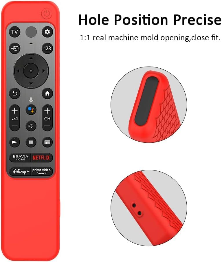 Raya غطاء سيليكون متوافق مع جهاز التحكم عن بعد Sony TV RMF-TX811D / TX900 MG3 / TX800U 2024 BRAVIA سلسلة غلاف واقي [جهاز التحكم غير متضمن] (أحمر) - Image 3