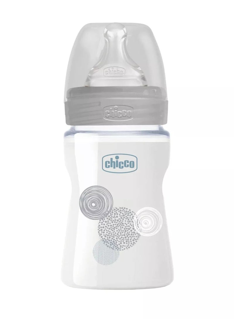 Chicco Wellbeing Anti-Colic Glass Feeding Bottle 150ml  - Image 1