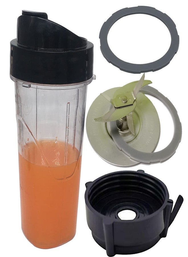 جويستار كوب بديل سعة 24 أونصة من نوع Blend-N-Go مع غطاء وشفرة احترافية وقاعدة وعاء الخلاط 179854-000-000 لخلاطات أوستر برو 1200 (كوب واحد سعة 24 أونصة مع غطاء + قاعدة وعاء واحدة مع شفرة احترافية)