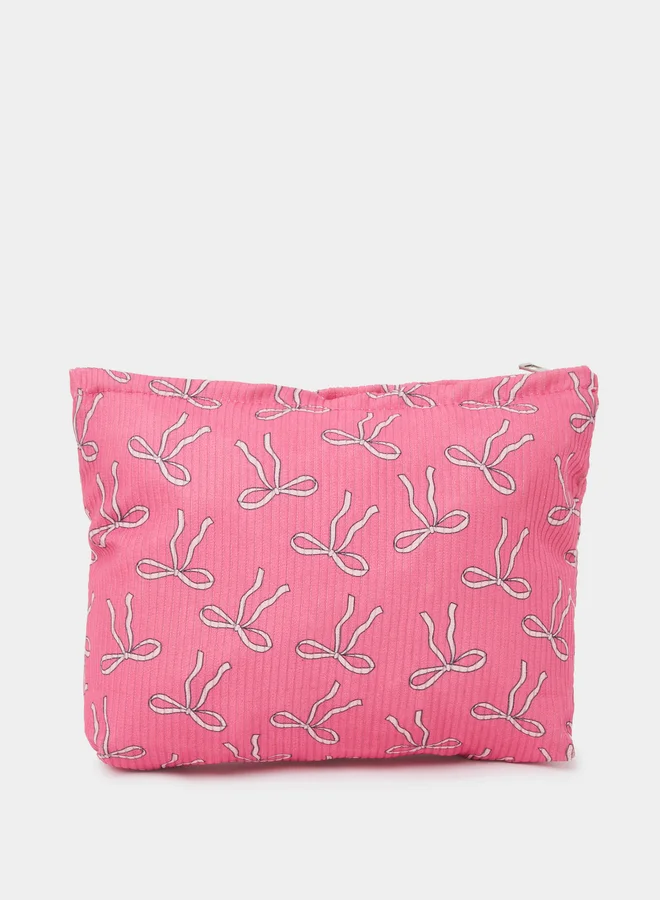 Styli  Bow Print Make Up Bag for Women | Best Price UAE