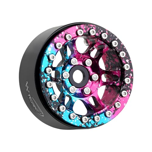 TCRC 4PCS Splash Anodizing Aluminum 19 Inch Beadlock Wheels Hubs for 110 RC Crawler Axial Wraith RR10 YETI SCX10 D90 TRAXXAS TRX4 CC01 - Image 1