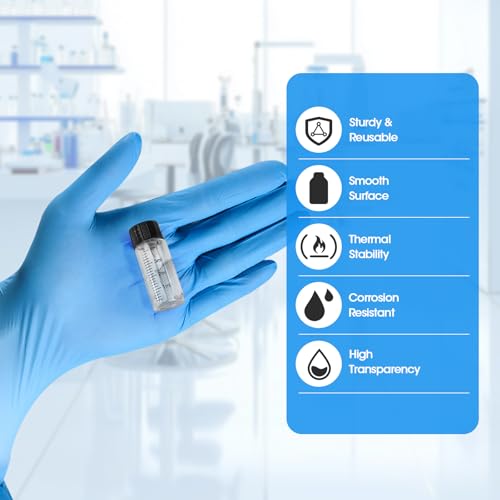 Cadbibe 4ml Clear Glass Graduated Vials with Screw Caps and Plastic Stoppers, 1 Dram Small Sample Vials with Lids, Leak-Proof Liquid Storage Empty Vial, 12PCS - Image 4