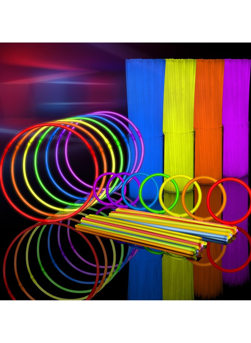 CMGTYYD 100 Glow Stick, Glow Party Supplies with Connectors to Make Glow Necklaces, Neon Bracelets, Mixed Color Light Sticks, Suitable for Dance, Wedding Favors or Party Fillers  - Image 1