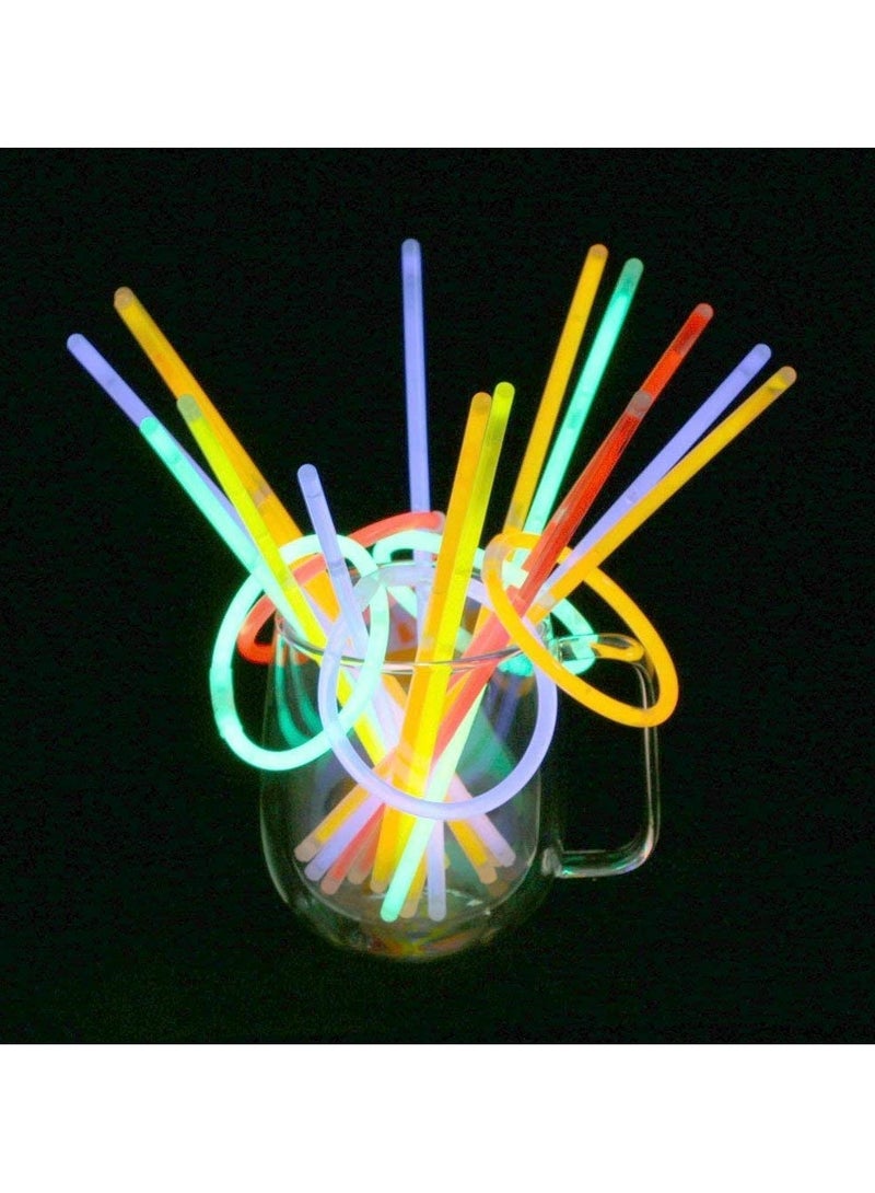 CMGTYYD 100 Glow Stick, Glow Party Supplies with Connectors to Make Glow Necklaces, Neon Bracelets, Mixed Color Light Sticks, Suitable for Dance, Wedding Favors or Party Fillers  - Image 2