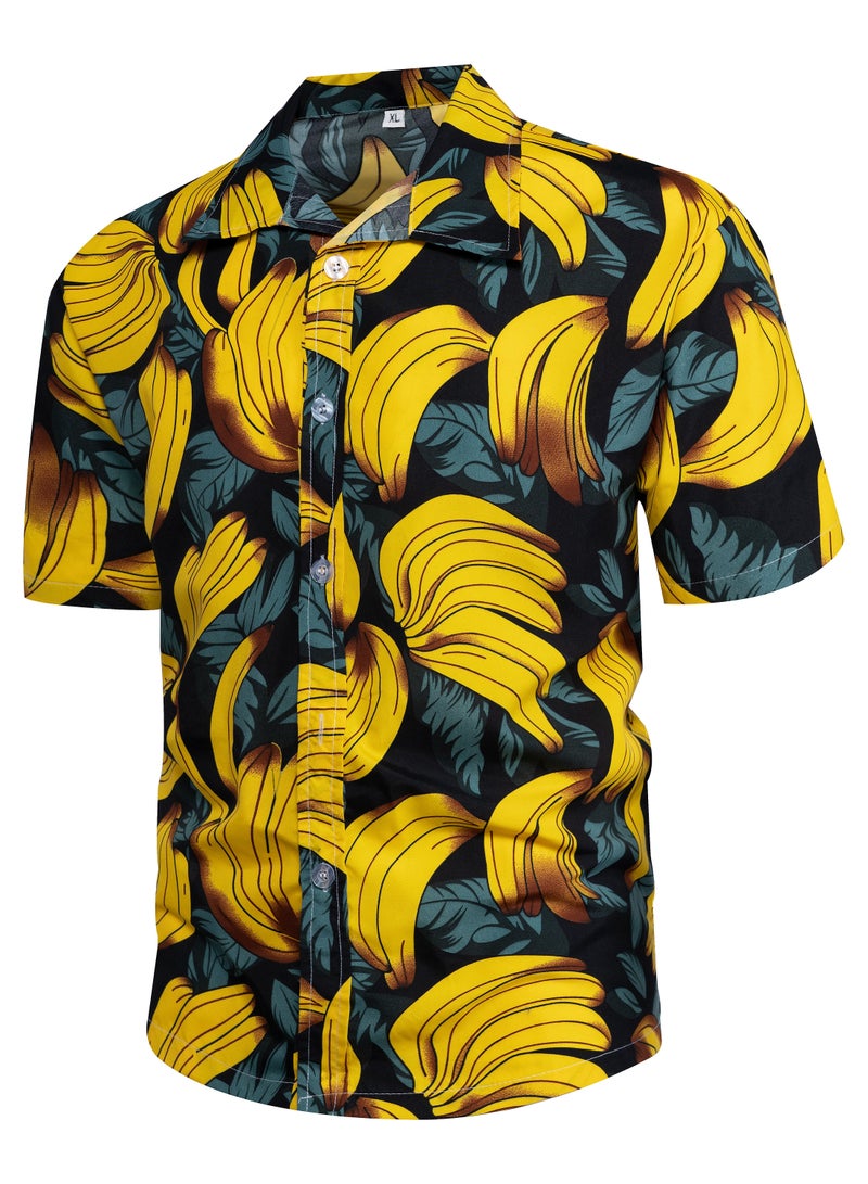 Loquat Beach Quick Drying Loose Fitting Short Sleeved Shirt Yellow  - Image 1